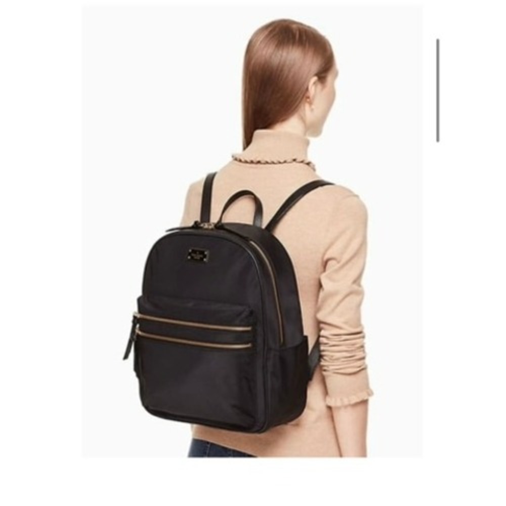 Kate‎ Spade Wilson Road Bradley Nylon Backpack Black Gold Hardware
